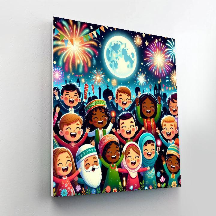 Festive New Year Celebration Paint By Numbers Art