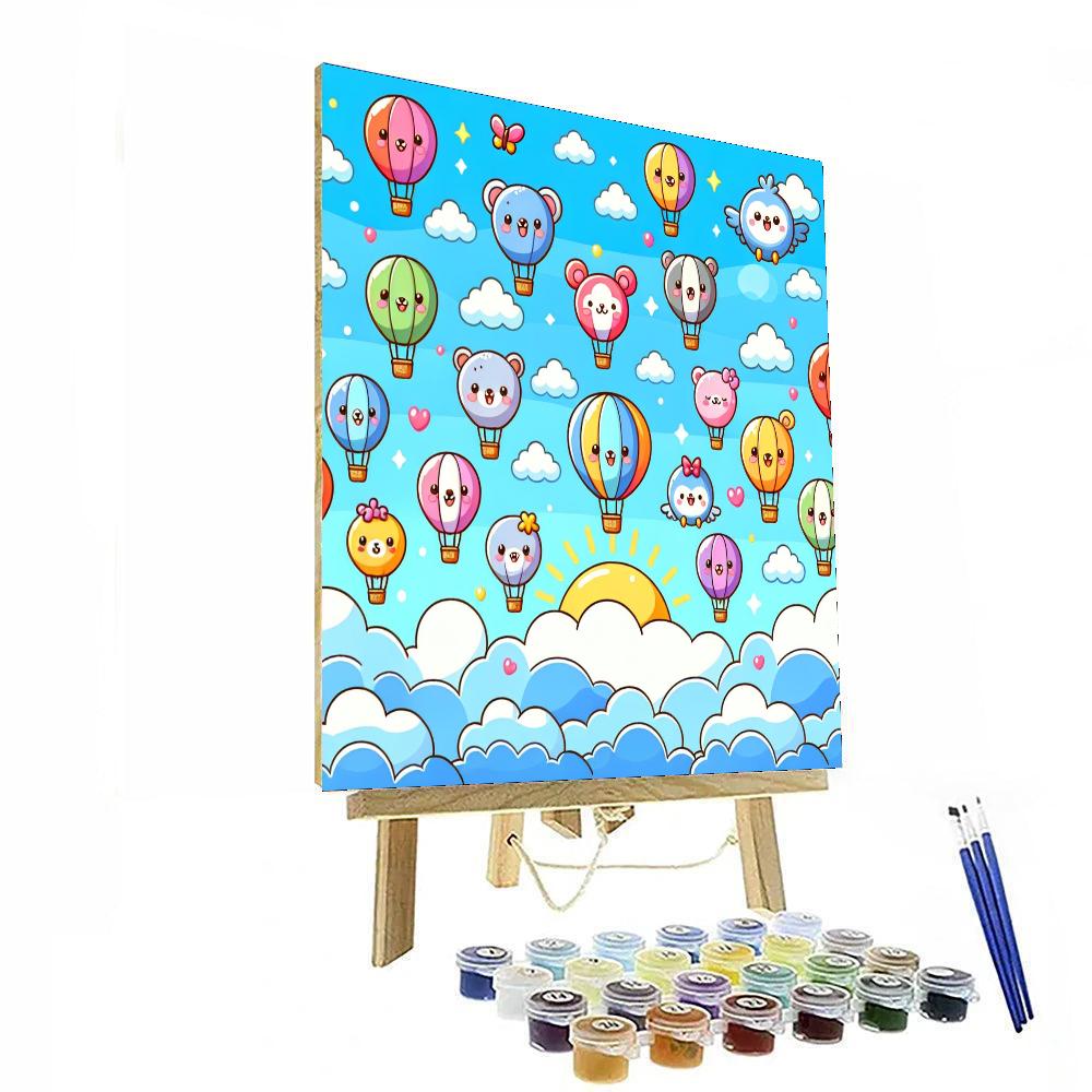Adventurous Balloon Journey Paint By Numbers Art