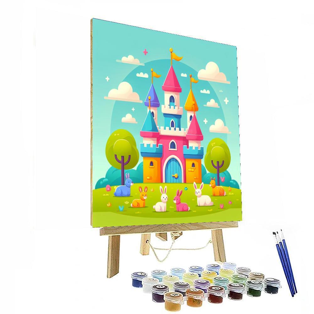 Charming Castle Scene Paint By Numbers Art