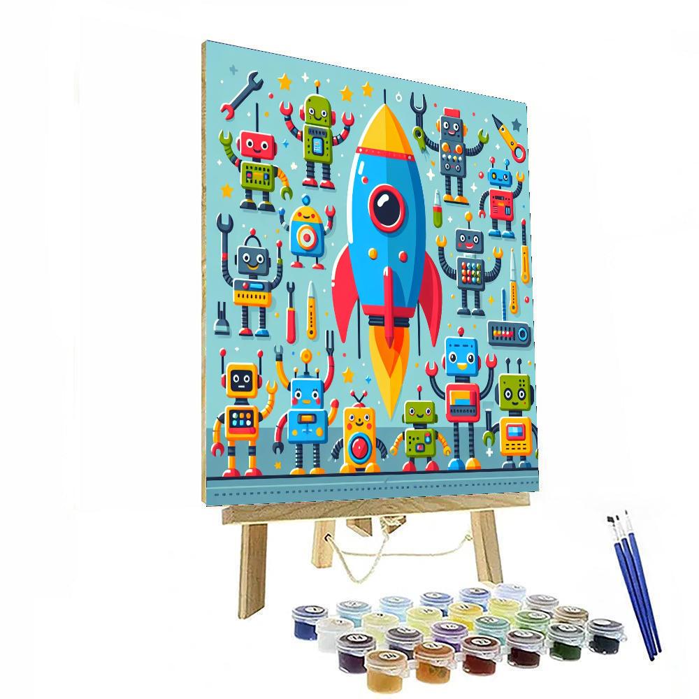 Robots At Work Paint By Numbers Art