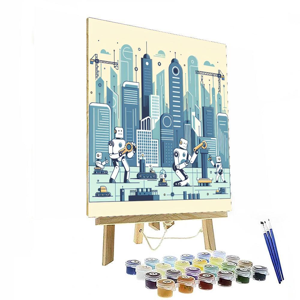 Robot Construction Crew Number Painting