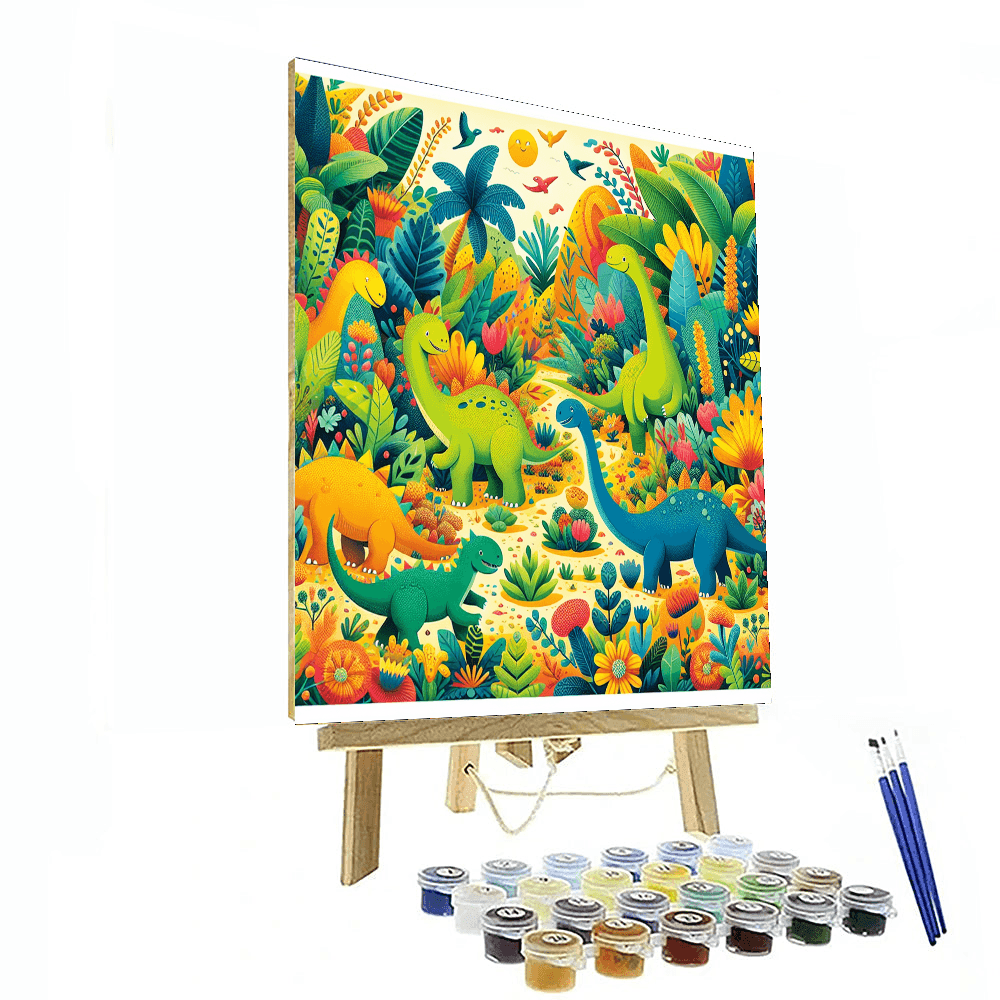 Adventurous Dino Quest Paint By Numbers Art