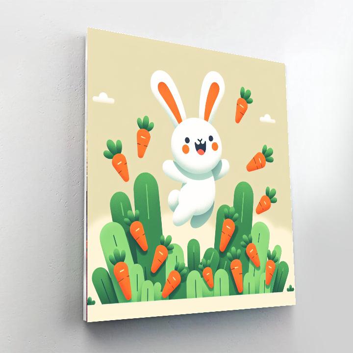 Bouncing Rabbit Paint By Numbers Art