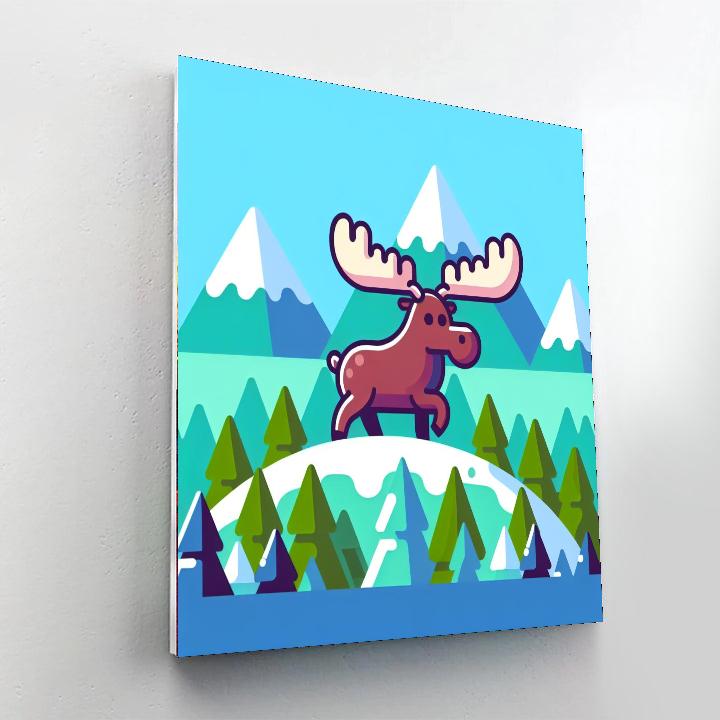Mystic Mountain Moose Numbered Painting Kits