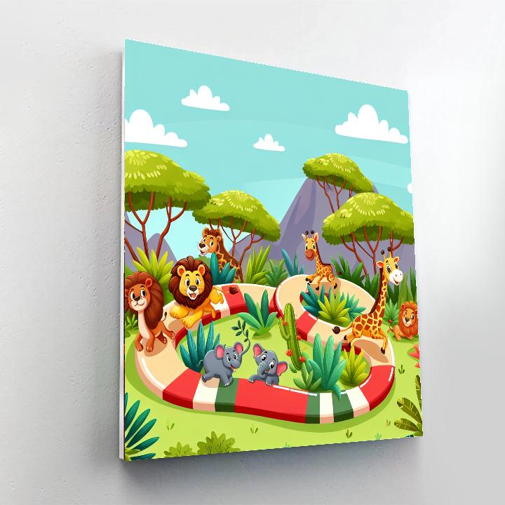 Animal Safari Puzzle Numbered Painting Kits