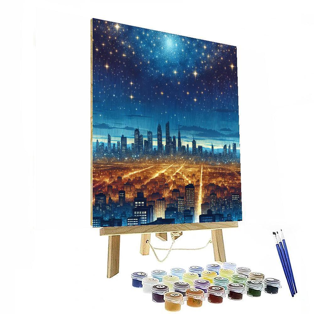 Dazzling Night Sky Over City - DIY Painting By Numbers Kit – Artistry Rack