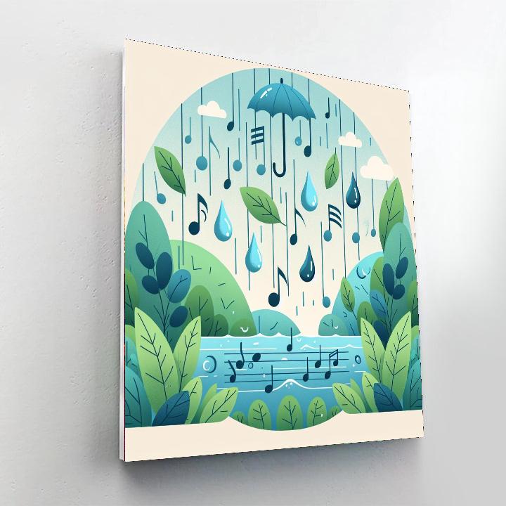 Radiant Raindrop Symphony Number Painting