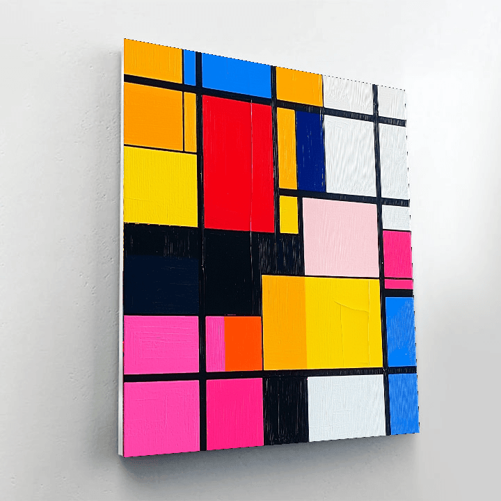 Piet Mondrian Inspired Whirlwind Of Patterns  Paint By Numbers Art