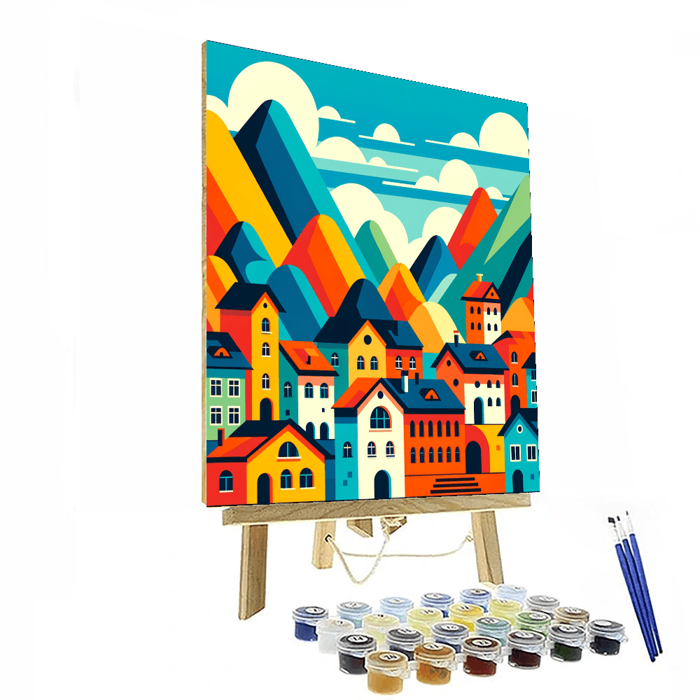 Mystical Mountain Village Painting By Numbers Kit