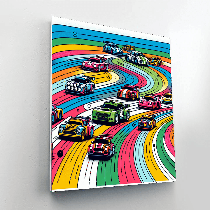 Racing Car Rally Paint By Numbers Art