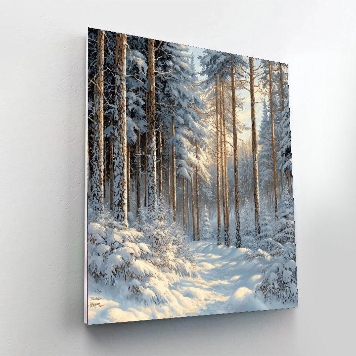 Caspar David Friedrich Inspired Frosty Forest  DIY Paint By Numbers