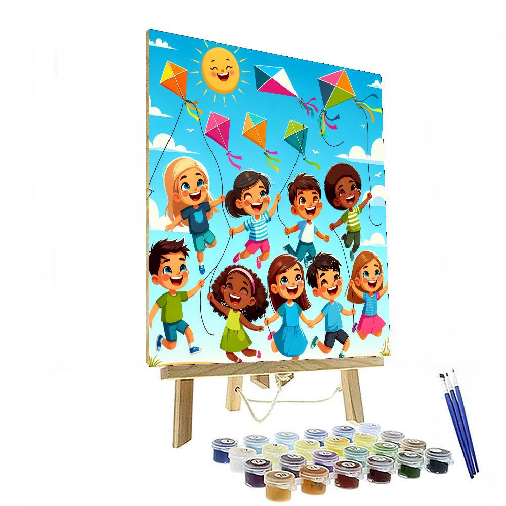 Flying High With Kites Painting Number Kit