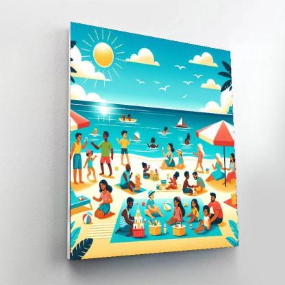 Charming Beach Picnic DIY Paint By Numbers