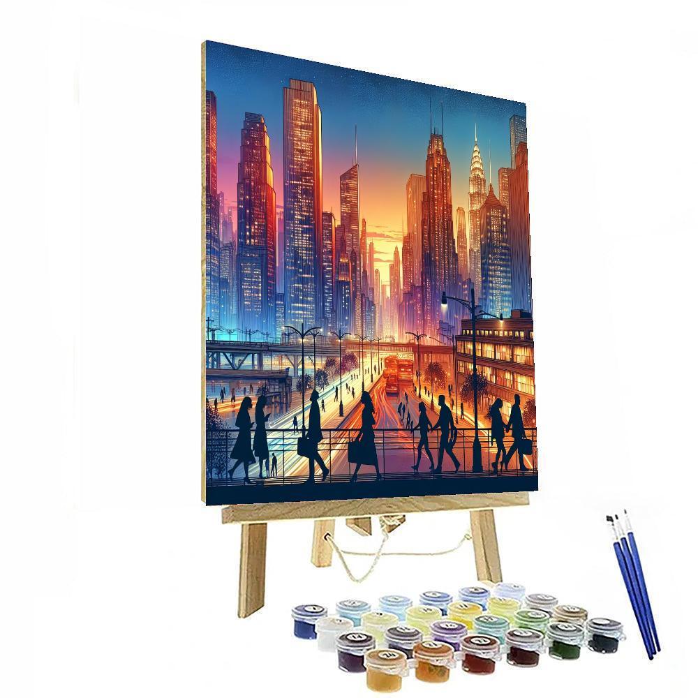 Elegant Cityscape Dusk DIY Paint By Numbers
