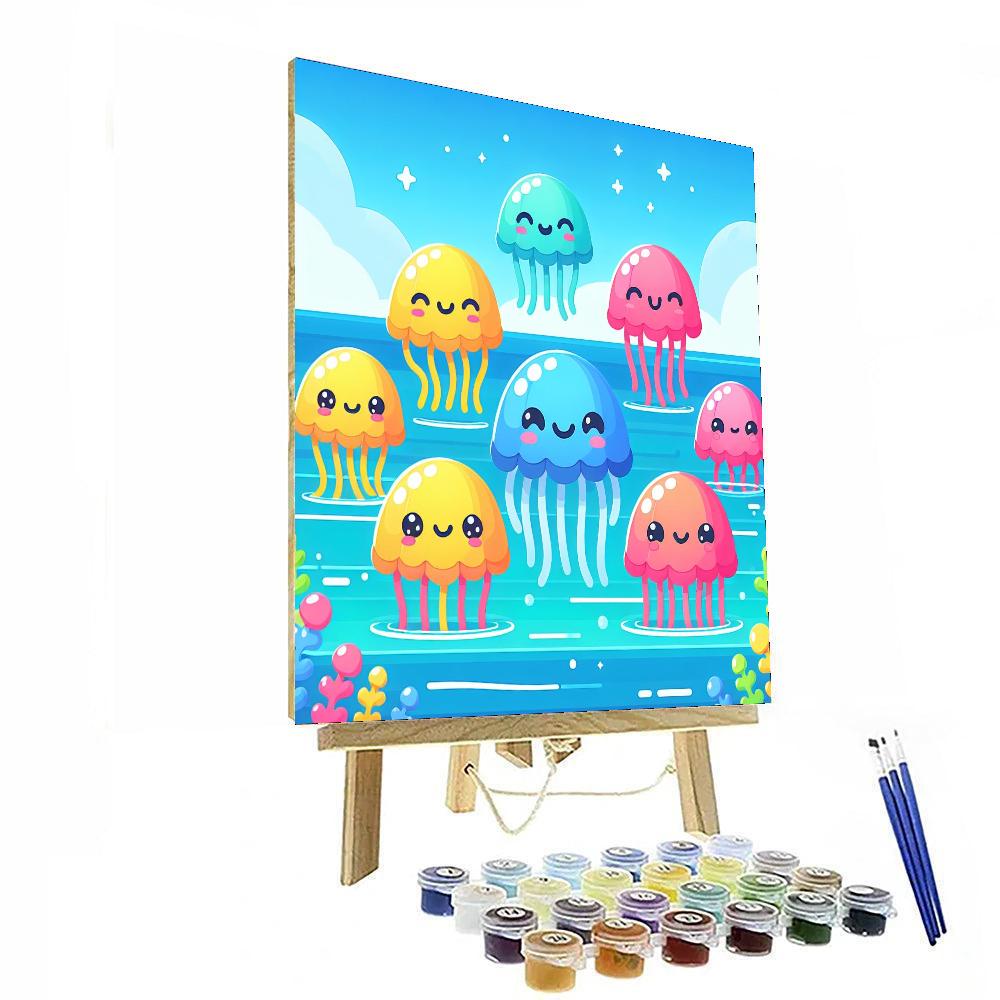 Jolly Jellyfish Lagoon Paint By Numbers Art