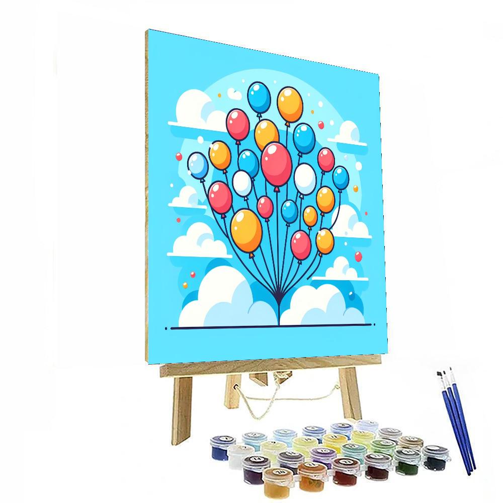 Bubbly Balloons In The Breeze Painting Number Kit