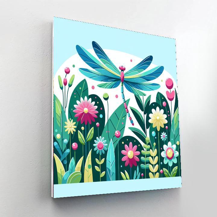 Playful Dragonfly Paint By Numbers Art