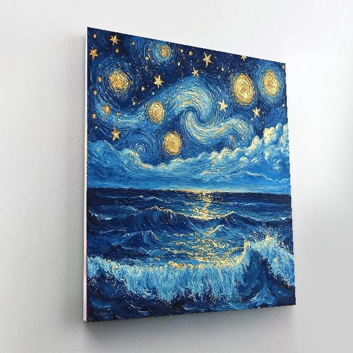 Vincent Van Gogh Inspired Starry Night At The Ocean  Paint By Number
