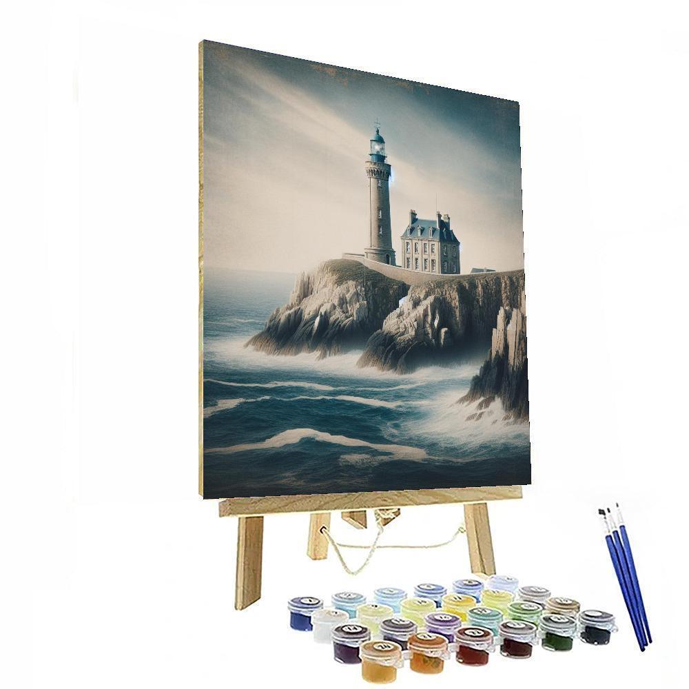 Historic Lighthouse On Clifftop Numbered Painting Kits