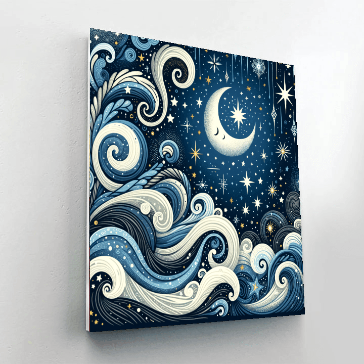Starry Night Whimsy DIY Paint By Numbers