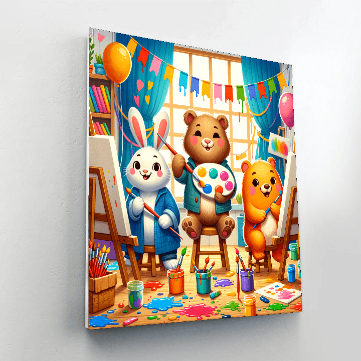 Funny Animal Artists Number Painting