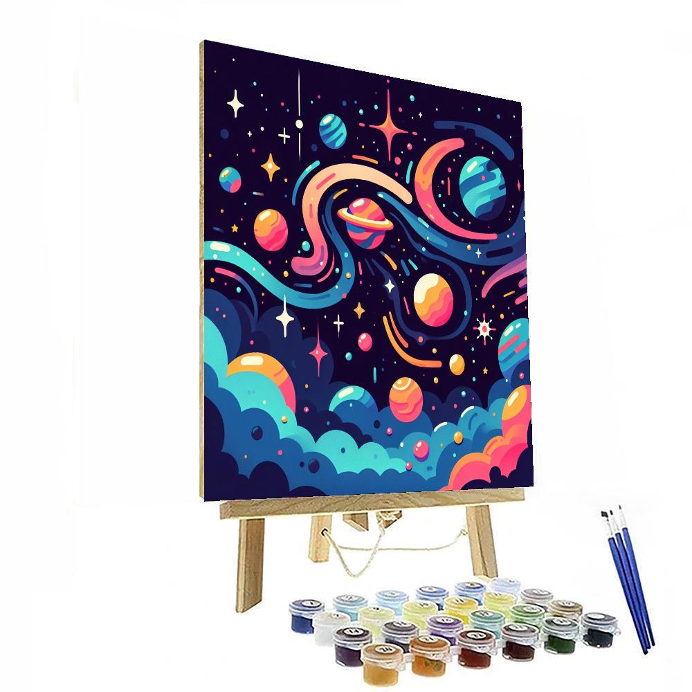 Glowing Galaxy Gala Painting Number Kit