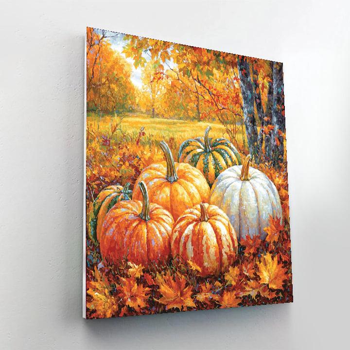 Wood Inspired Joyful Harvest Time  Number Painting