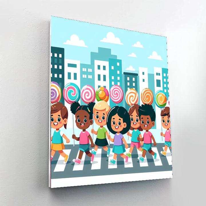 Bubblegum Bliss Boulevard Number Painting