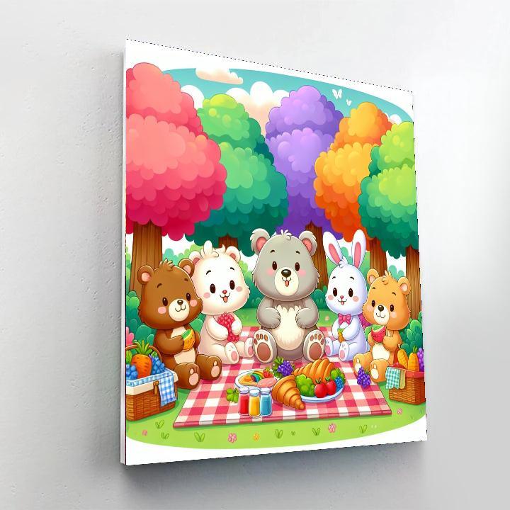 Merry Animal Picnic Numbered Painting Kits