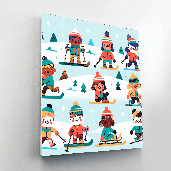 Alpine Winter Fun Paint By Number