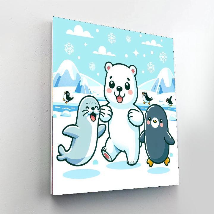 Curious Arctic Friends Paint By Numbers Art