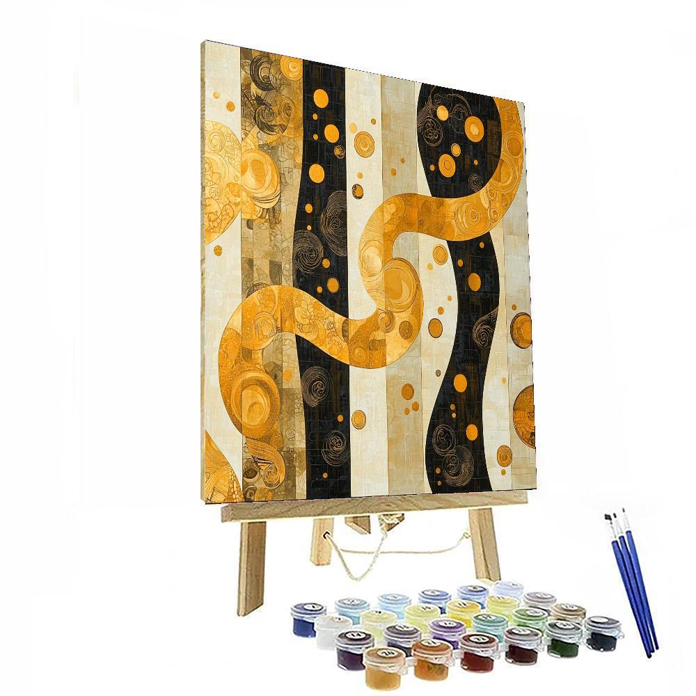 Gustav Klimt Inspired Golden Reverie  Paint By Numbers Kits