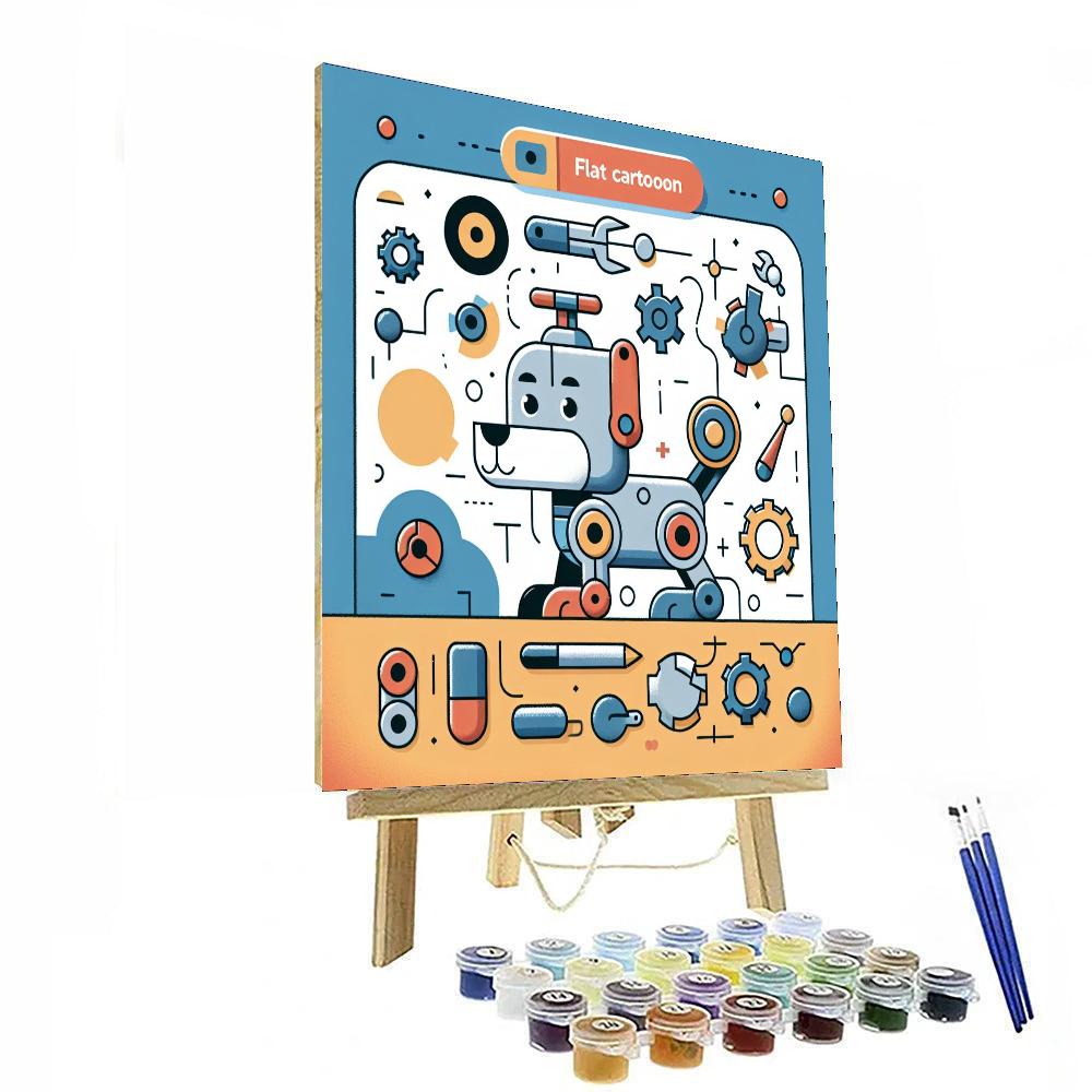 Creative Robot Dog Number Painting