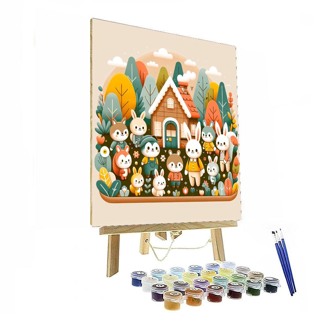 Cozy Cottage Critters Paint By Numbers