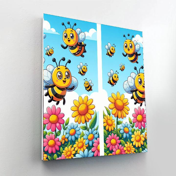 Busy Bees And Blossoms Number Painting