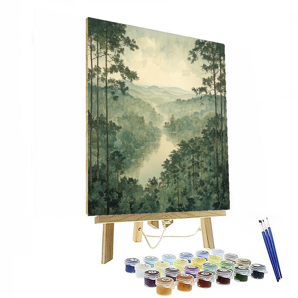 Zhao Mengfu Inspired Whispers Of The Treetops  Paint By Color