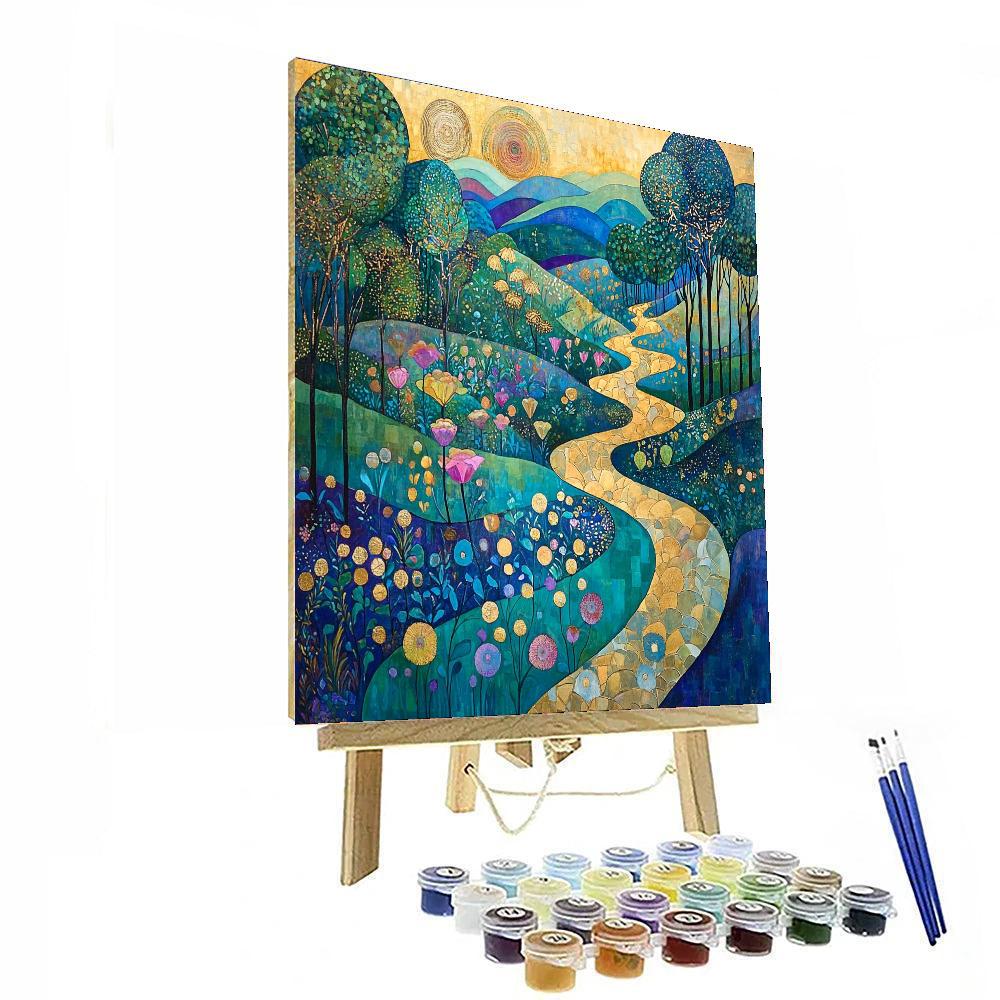 Gustav Klimt Inspired Gilded Landscapes  Paint By Numbers Art