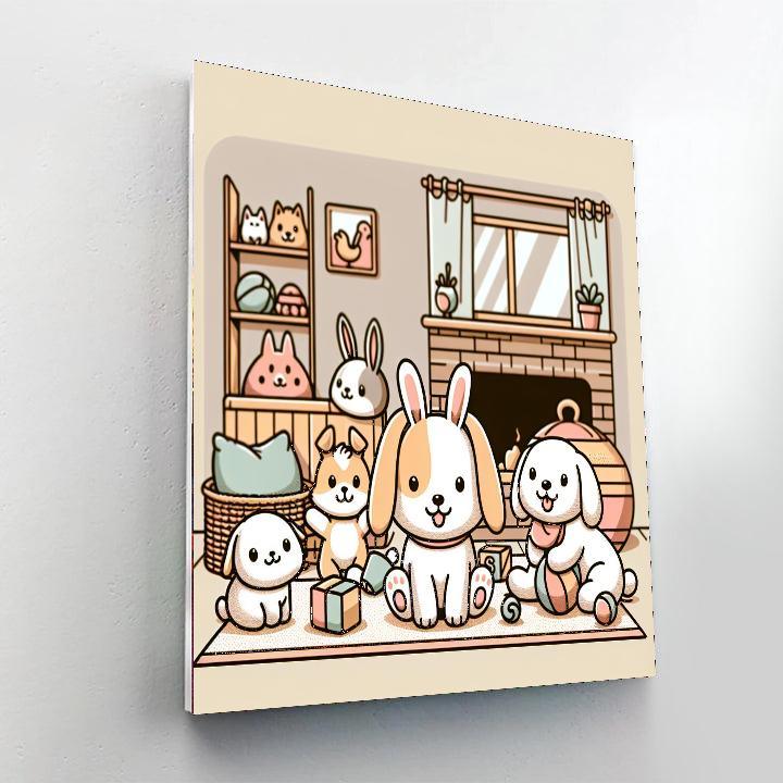 Cuddly Critters Cozy Home Paint By Numbers