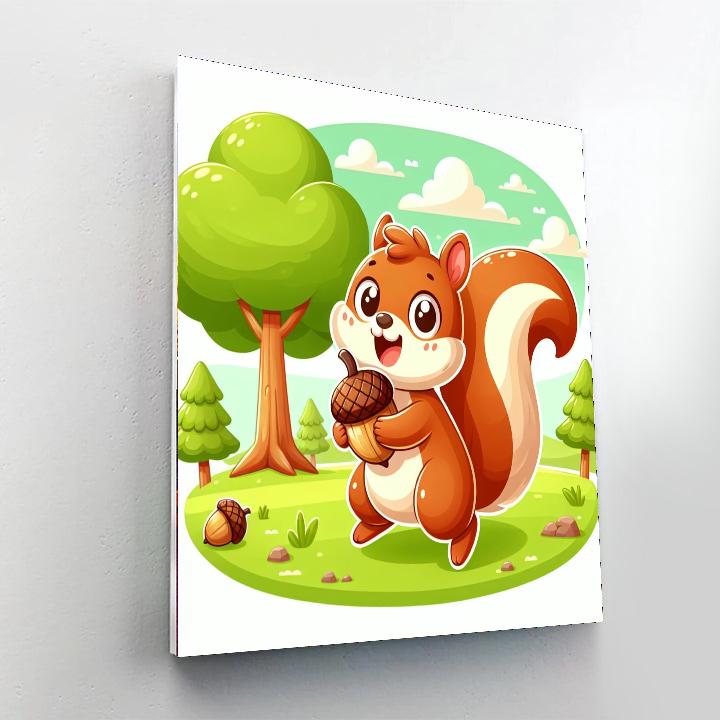 Bold Brave Squirrel Paint By Numbers Art