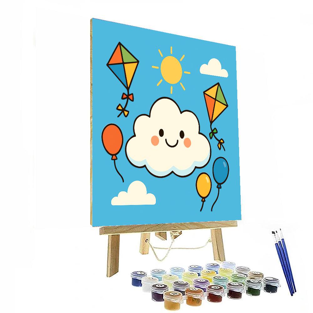 Curly Cloud Adventure Paint By Numbers Art