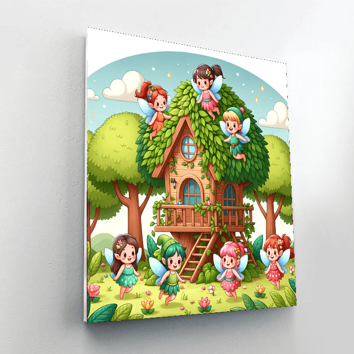 Magical Fairy Treehouse Number Painting