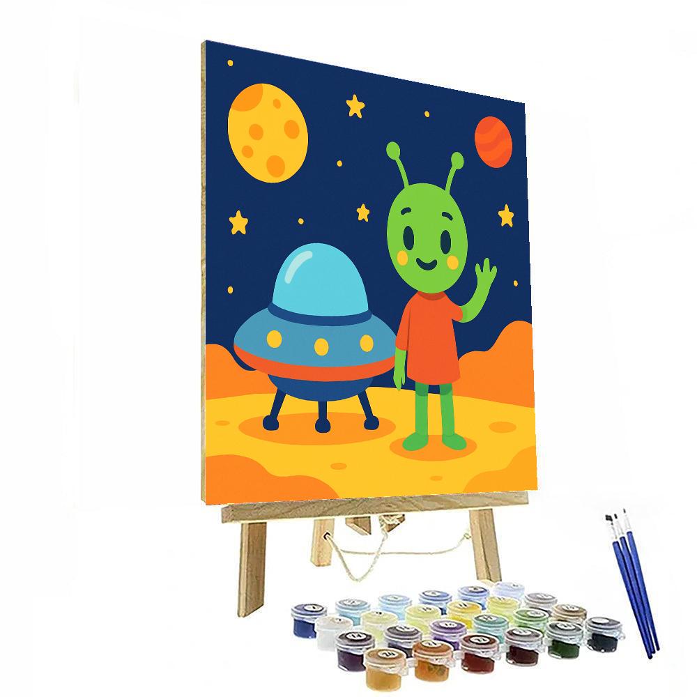 Friendly Martian Landing Painting By Numbers Kit
