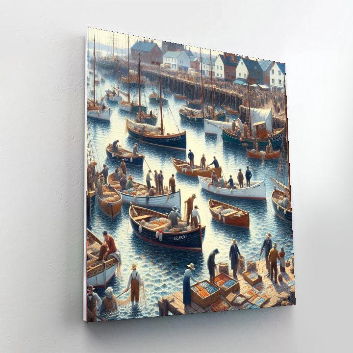 Classic Coastal Fisherman's Wharf Painting Number Kit