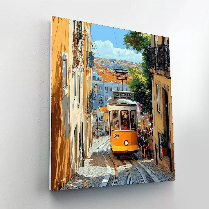 Lisbon's Tram 28 - Portugal Numbered Painting Kits