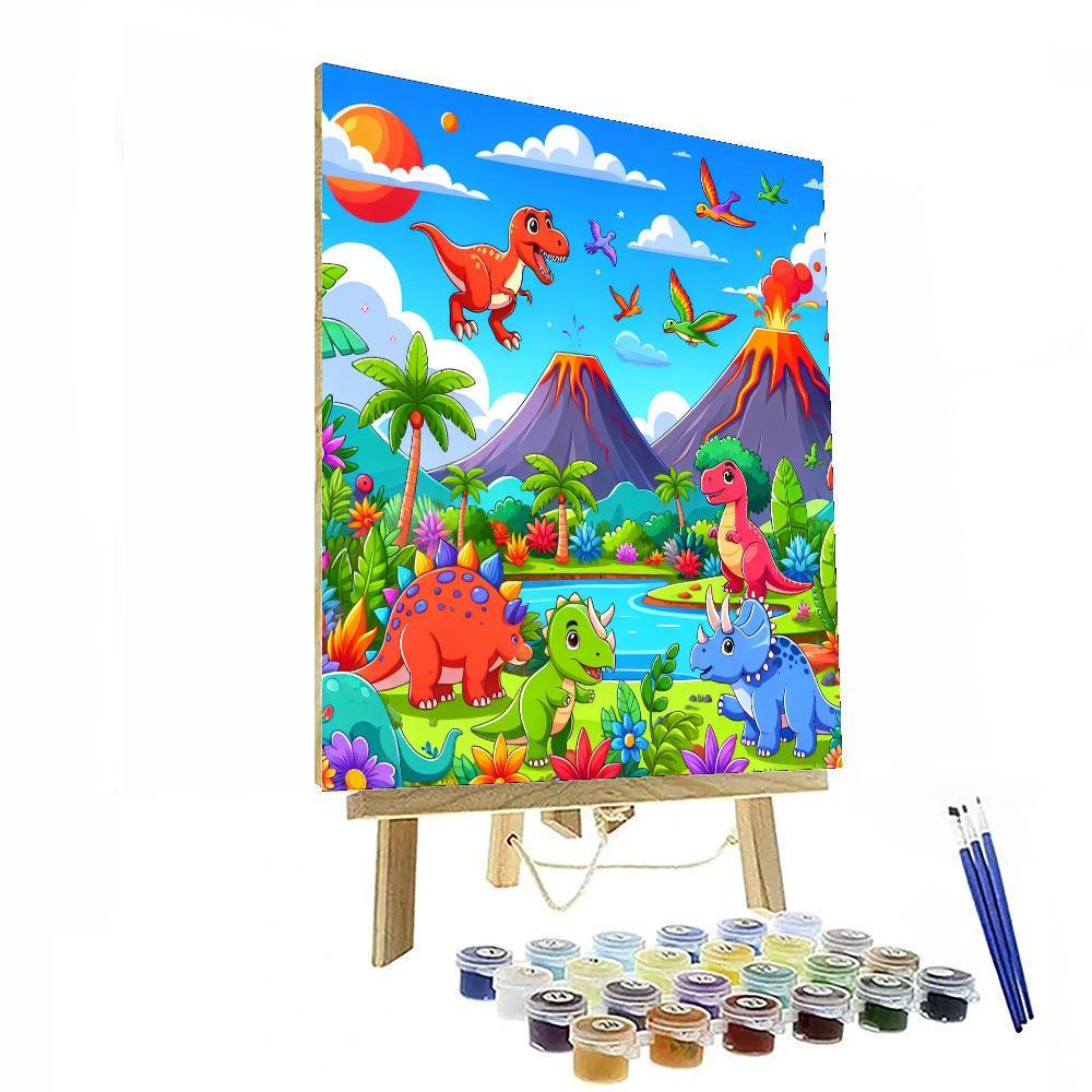 Dino Playland Adventure Paint By Numbers Art