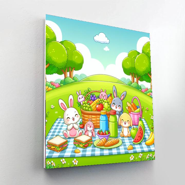 Happy Picnic Scene Paint By Numbers Art