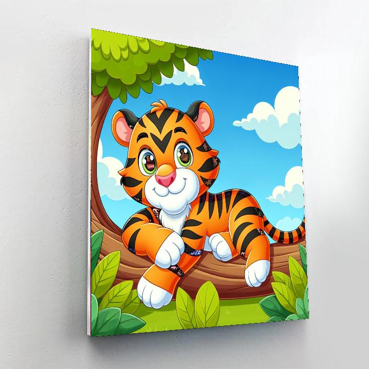 Cheerful Tiger Paint By Number