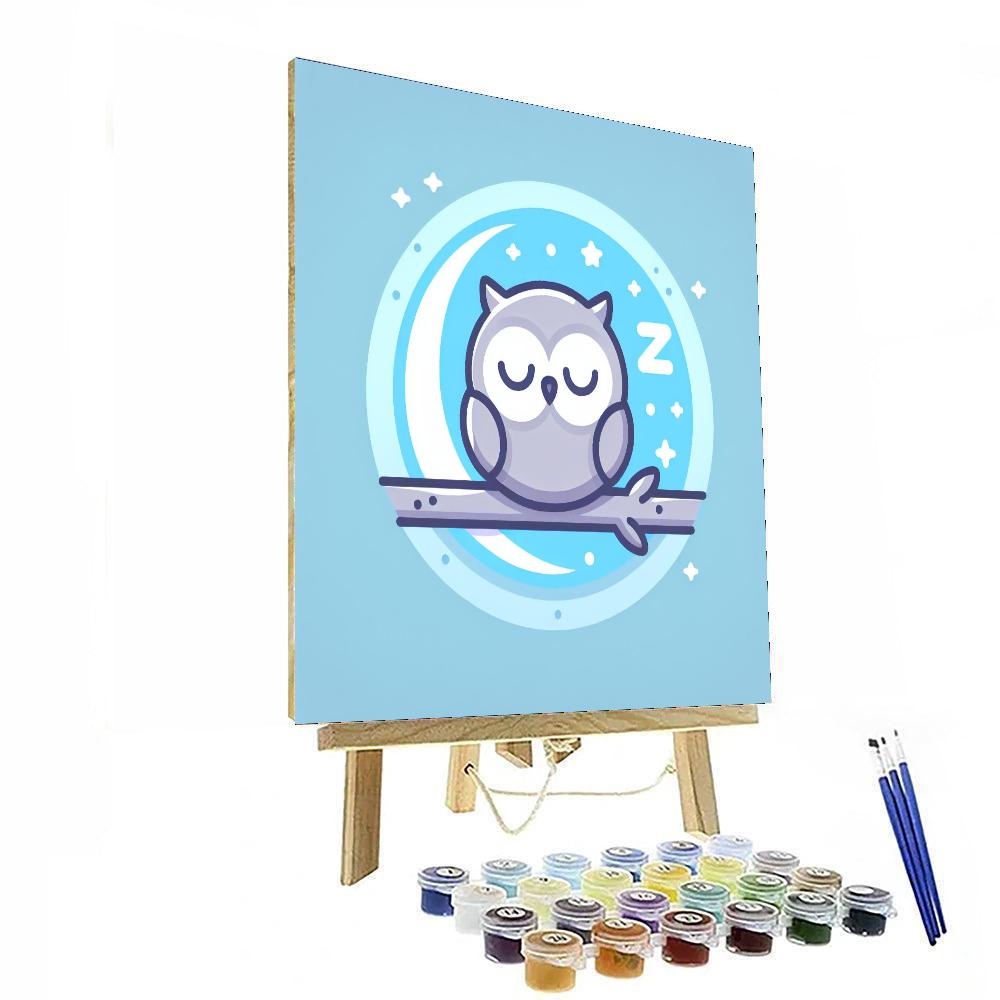 Sweet Dreaming Owl Paint By Numbers Art