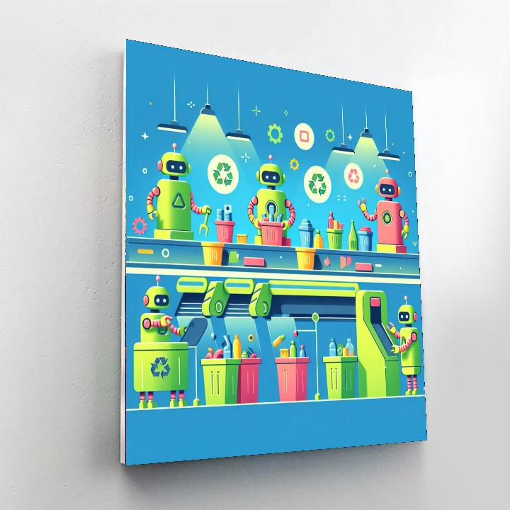 Robot Recycling Squad Number Painting