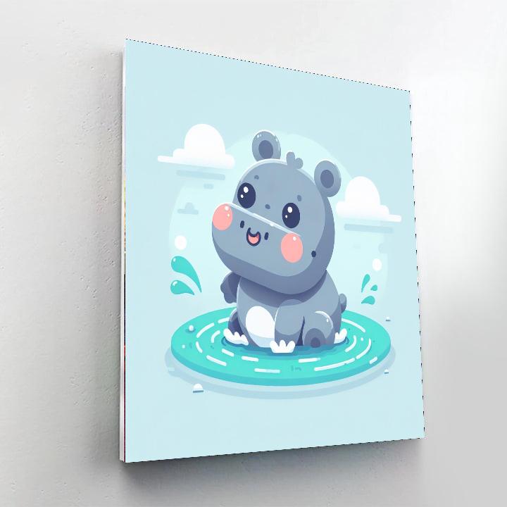 Hilarious Hippo Bath Time Painting Number Kit